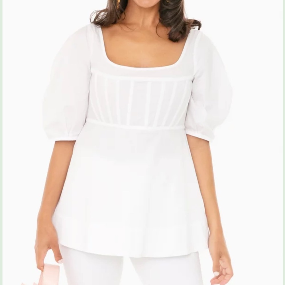 Tuckernuck Nealy Top XS White Boned Bodice